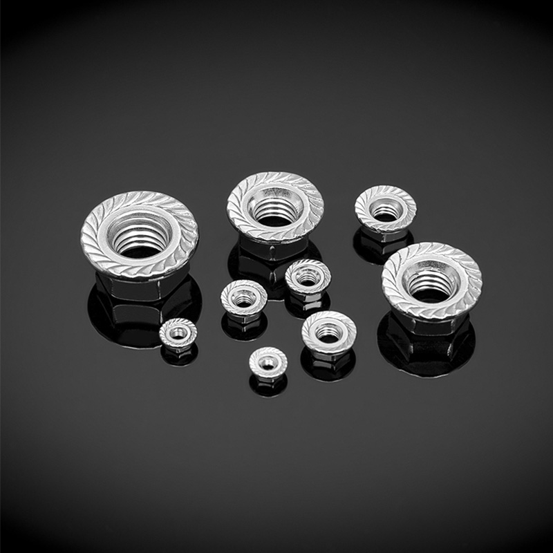 Porcas de flange hexagonais de aço inoxidável DIN 6923 Porcas de flange hexagonais de aço inoxidável DIN 6923