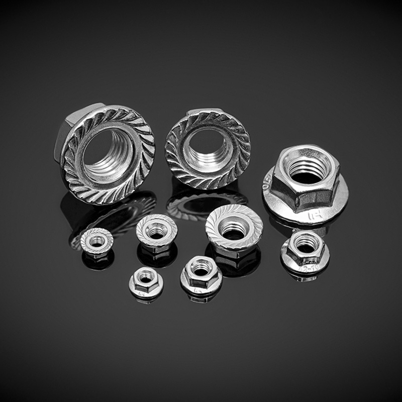 Porcas de flange hexagonais de aço inoxidável DIN 6923